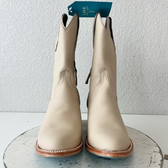 Lane PLAIN JANE Womens Cowboy Boots 10 Ivory Western Midi Boots Cowgirl Short - Picture 5 of 11